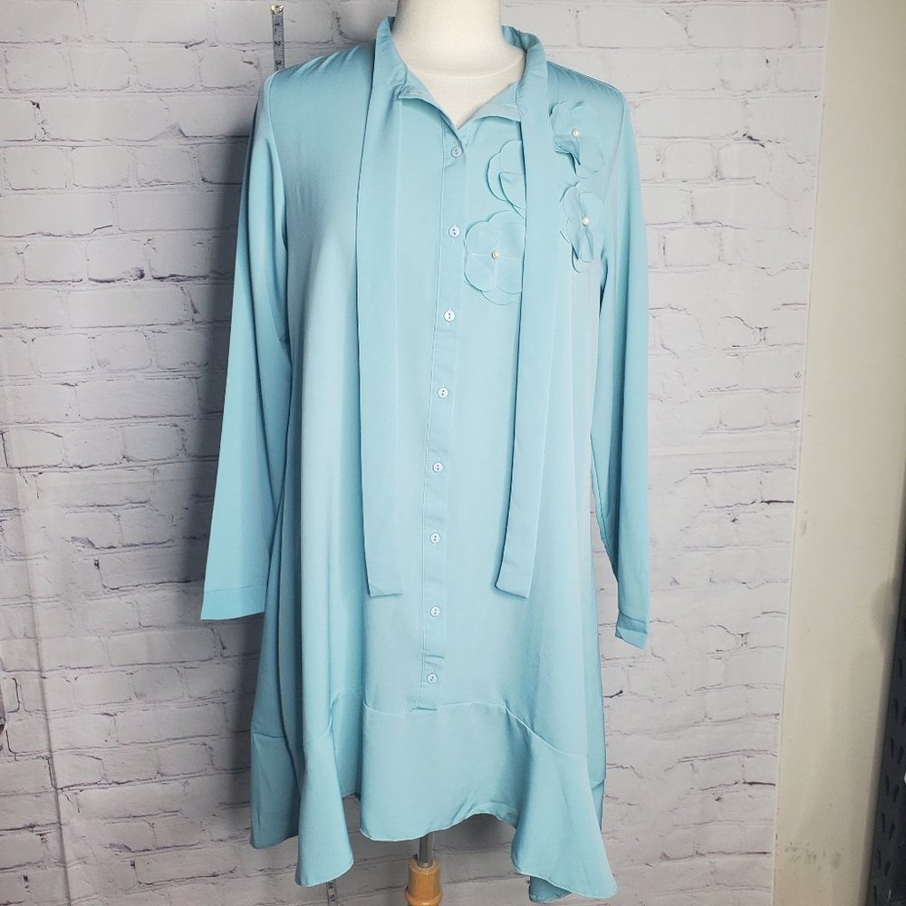 Refka Sea Foam Long Sleeve Dress